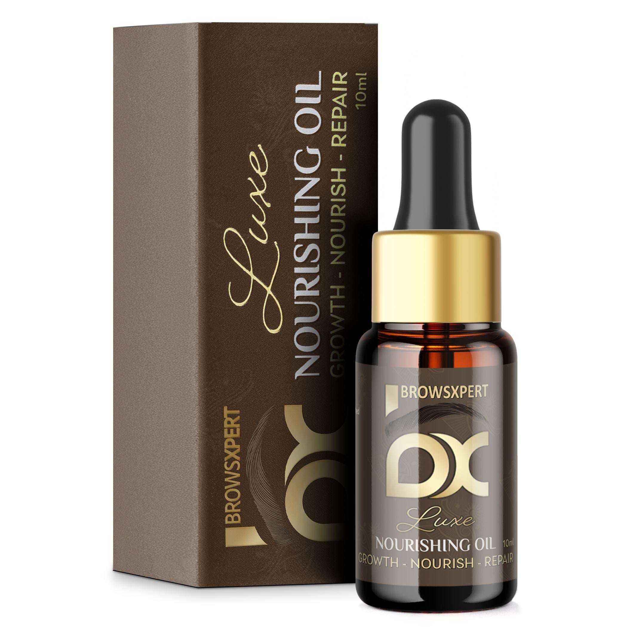 BROWSXPERT Brow Nourishing Oil - Dropper | Hair Growth, Serum for Fuller Brows | Beauty Professionals, Natural Repair | Castor Oil, Almond, Coconut, Sesame 10 ml