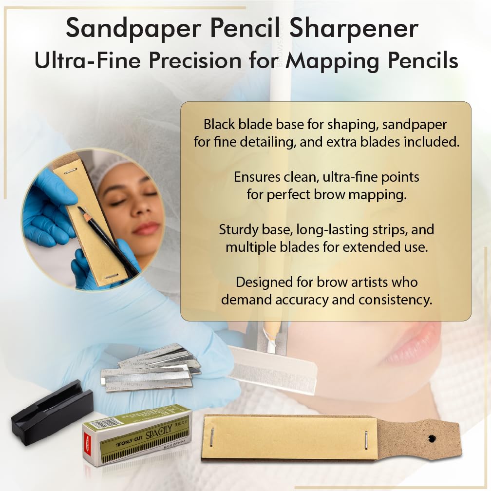 BROWSXPERT STARTER KIT (Cleanser Foam, Electric Mixer, Master Brow Mapping Kit, Plastic Film Wrap & Shading Henna Powder Touch-Up Kit)