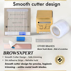 BROWSXPERT Preservative Plastic Film Wrap – 2 Rolls 42mm x 200m + 6 Eyebrow Ruler Stencils | Transparent Cling Film for Brow Lamination, Microblading, Tattoo, PMU, Lip Blush & Eyebrow Tinting | Tools.