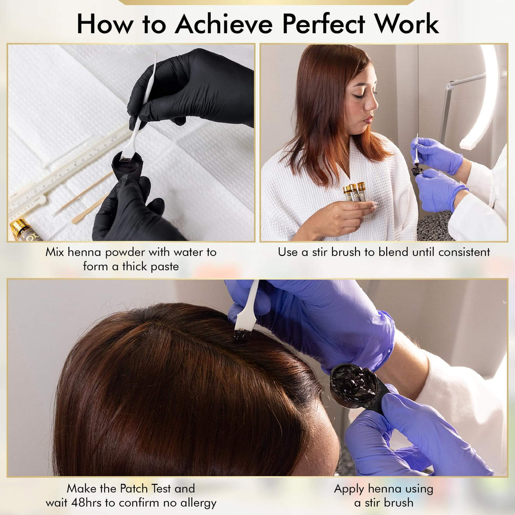 BROWSXPERT Gentle Spot Henna Hair Dye With Mixing Dish, Exclusive Stir and Brush + Follow Instructions | 3.5g | Light Brown