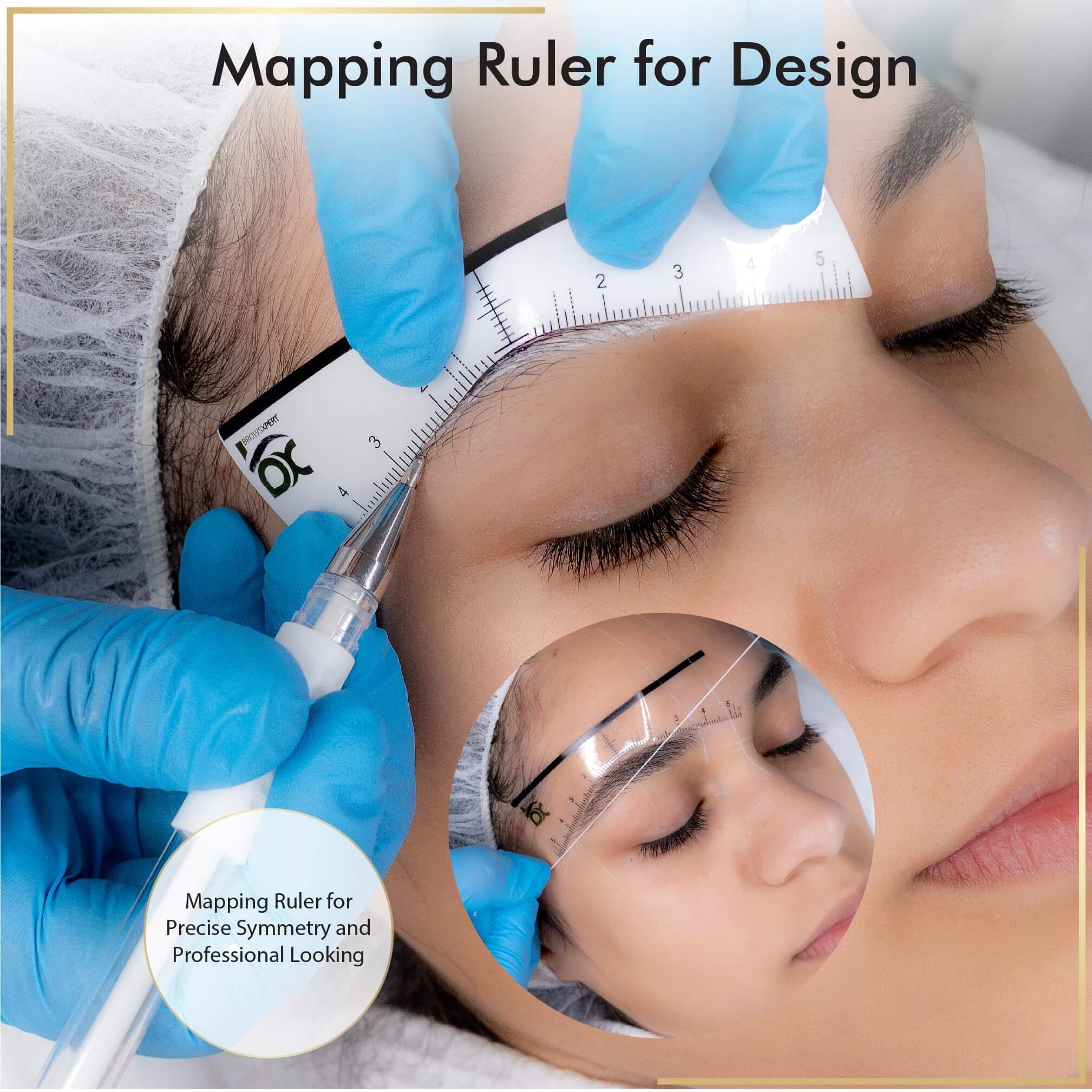 BROWSXPERT STARTER KIT (Cleanser Foam, Electric Mixer, Master Brow Mapping Kit, Plastic Film Wrap & Shading Henna Powder Touch-Up Kit)