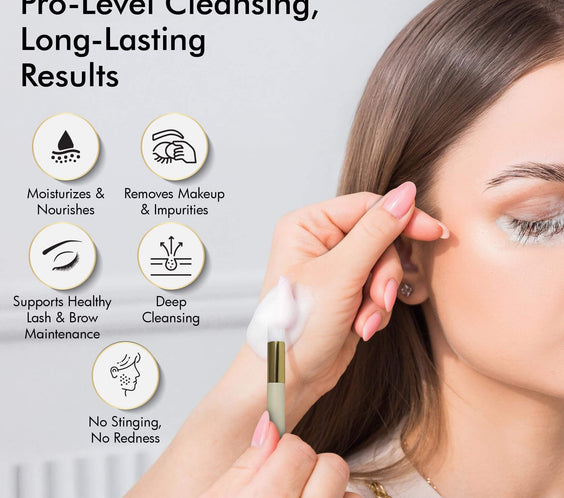 Champú Limpiador Espumoso Brows Xpert – Suave y Libre de Aceite | Prepara Antes de Tinte o Henna | Para Piel Sensible | Botella de 60ml – Uso Profesional y Doméstico