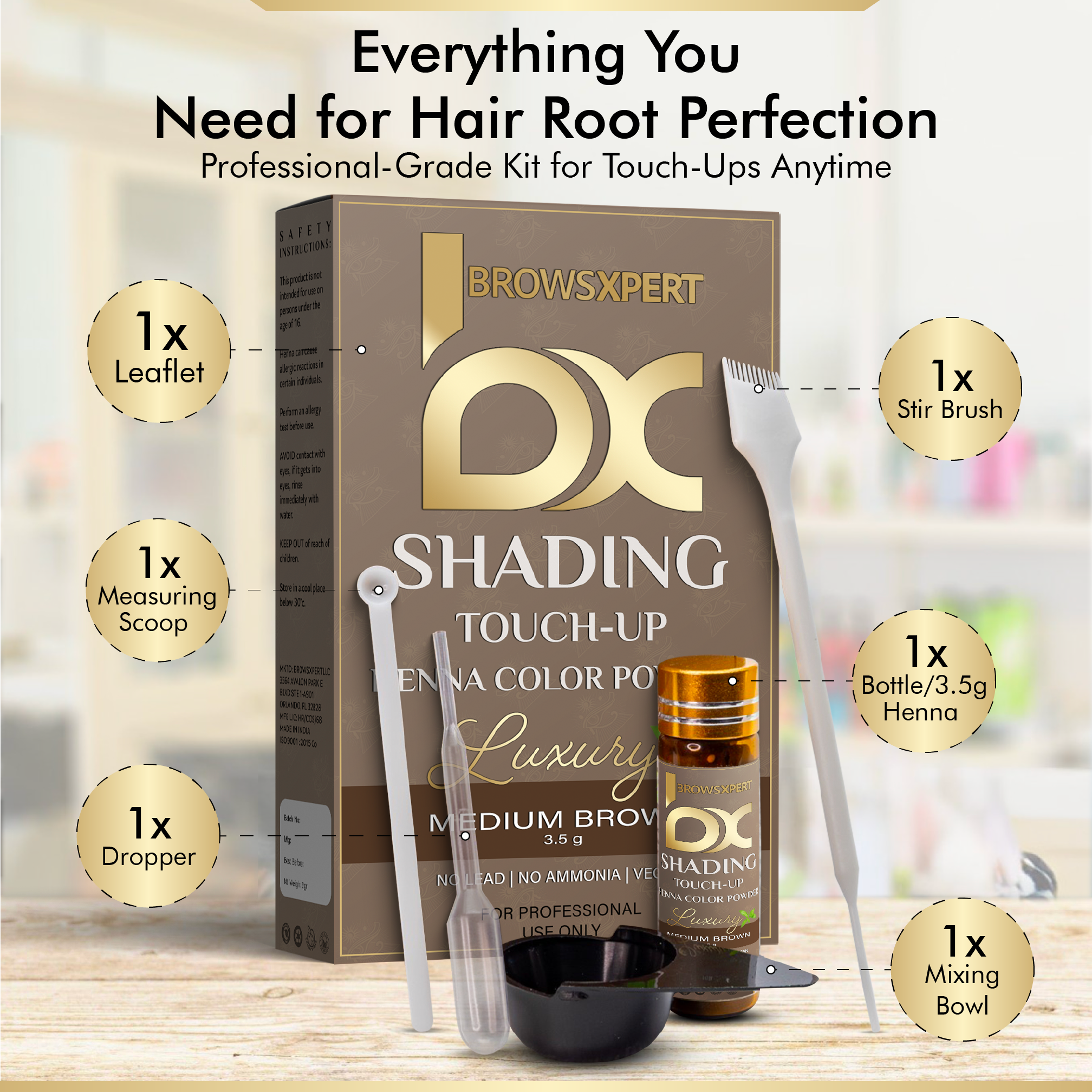 BROWSXPERT Shading Henna & Mixer Kit