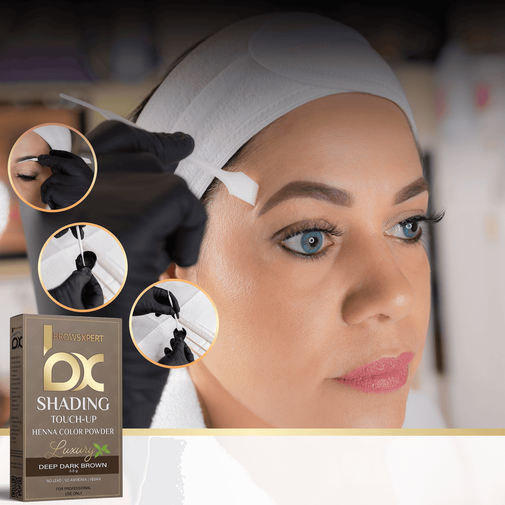 BROWSXPERT Gentle Spot Henna Hair Dye With Mixing Dish, Exclusive Stir and Brush + Follow Instructions | 3.5g | Natural Deep Dark Brown